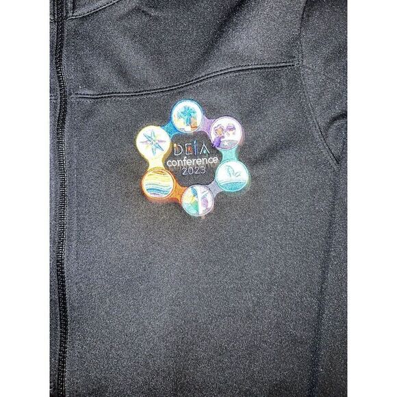 Edward’s Women’s Performance Tek Jacket Size Large Blue Zip With Conference Logo - Picture 2 of 7